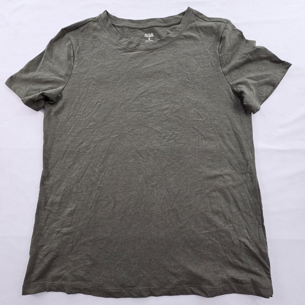 a.n.a. A New Approach Green Short Sleeve Cotton T-Shirt Women's M